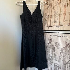 White House Black Market Black Patterned Midi Dress